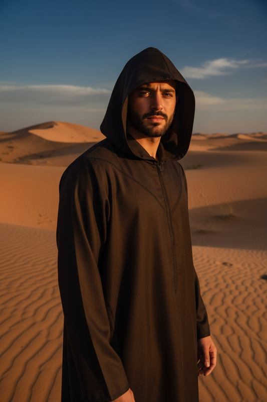 Exclusive Emarati Hooded Thobe – Cashmere Wool Blend